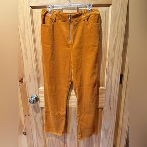 Blue Blush Exposed Zipper Corduroy Pants burnt orange women’s L NWT
